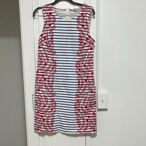 Boden Striped Red and Blue Mini Dress